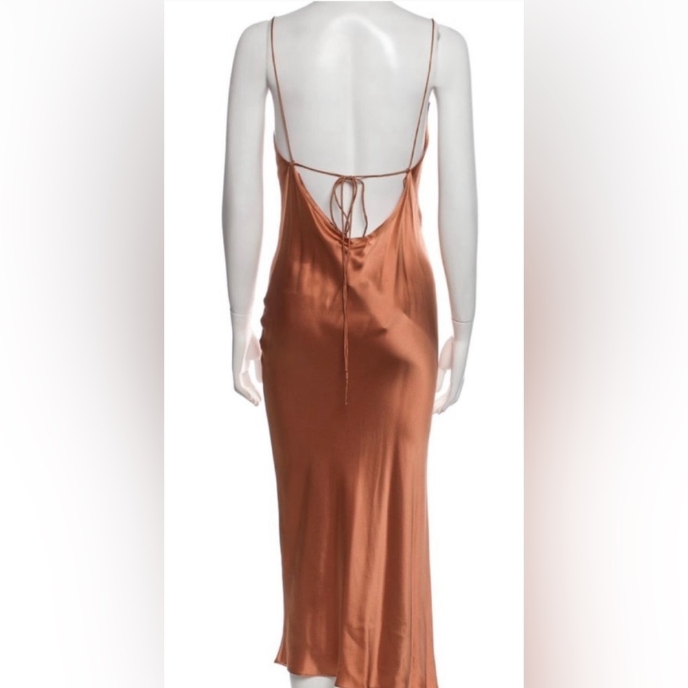 SOLD OUT KES Juno Silk Slip Dress Walnut Brown NWT M - Picture 3 of 12